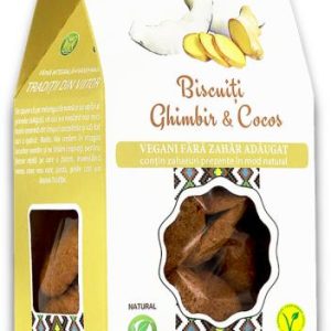 Biscuiți vegan cu ghimbir și cocos 150g