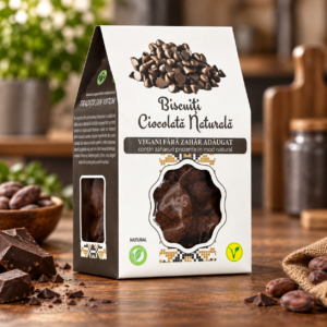 Biscuiți vegan cu ciocolată naturală 150g